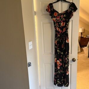 Black Floral Jumpsuit